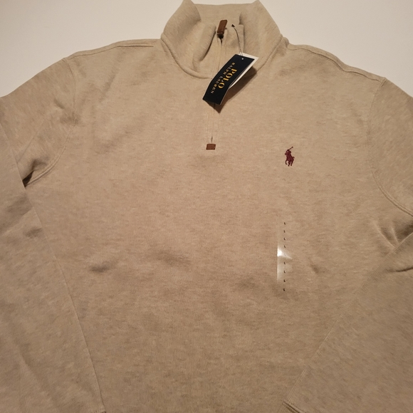 Polo Ralph Lauren Luxury Jersey Quarter-Zip Tan - Picture 13 of 16